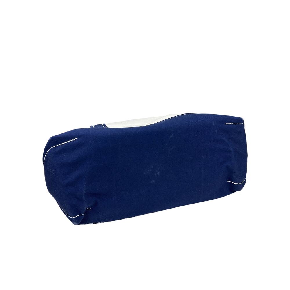 LL Bean Canvas Made in USA Navy Blue Zip Top Boat and Tote Top Handle Tote Bag - Picture 7 of 10